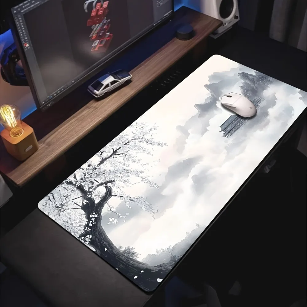 Using Asian landscape ink painting techniques, combined with a five-layer tower design alfombrillas gaming alfombrilla ratón