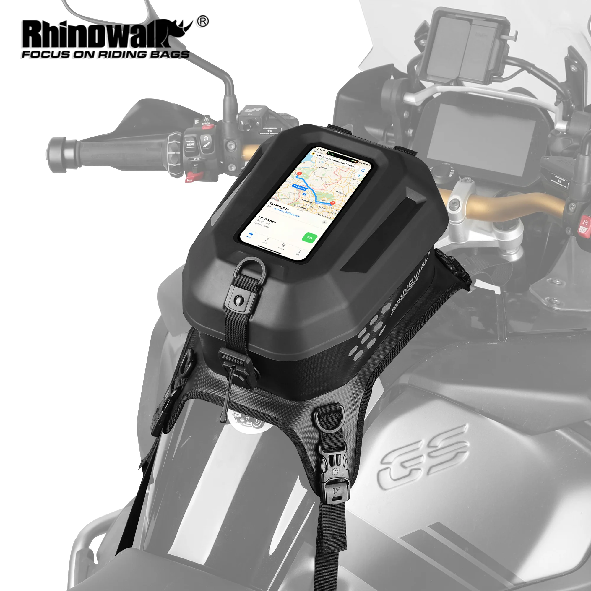 

Rhinowalk Motorcycle Tank Bag Waterproof 5.6L Magnetic Flap Touchscreen Motorbike Riding Storage Pack Multifunctional Backpack
