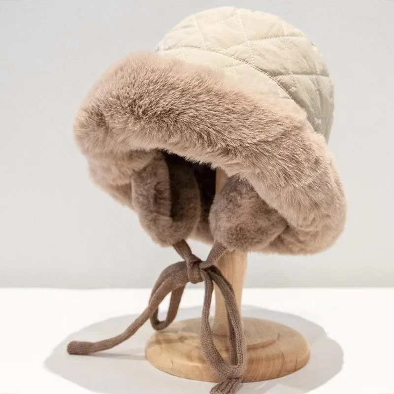 Herren- und Damen-Herbst- und Winter-Gehörschutz mit großem Gesicht, Fischerhüte, dicke Beckenhüte, winddicht, warm und bequem – Detail 4