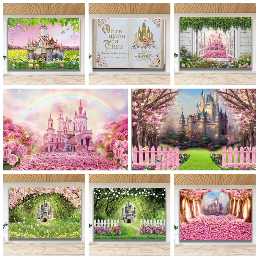 Fairy Tale Mystic Medieval Castle Photography Backdrops Props Landscape Witch Magical Book Fantassy World Forest Background MA15