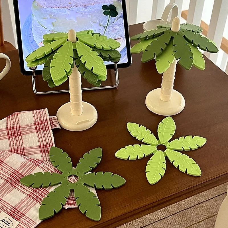 

Home Coconut Tree Coasters Insulation Pad High Value Desktop Ornaments Coffee Coasters Kitchen Table Mats