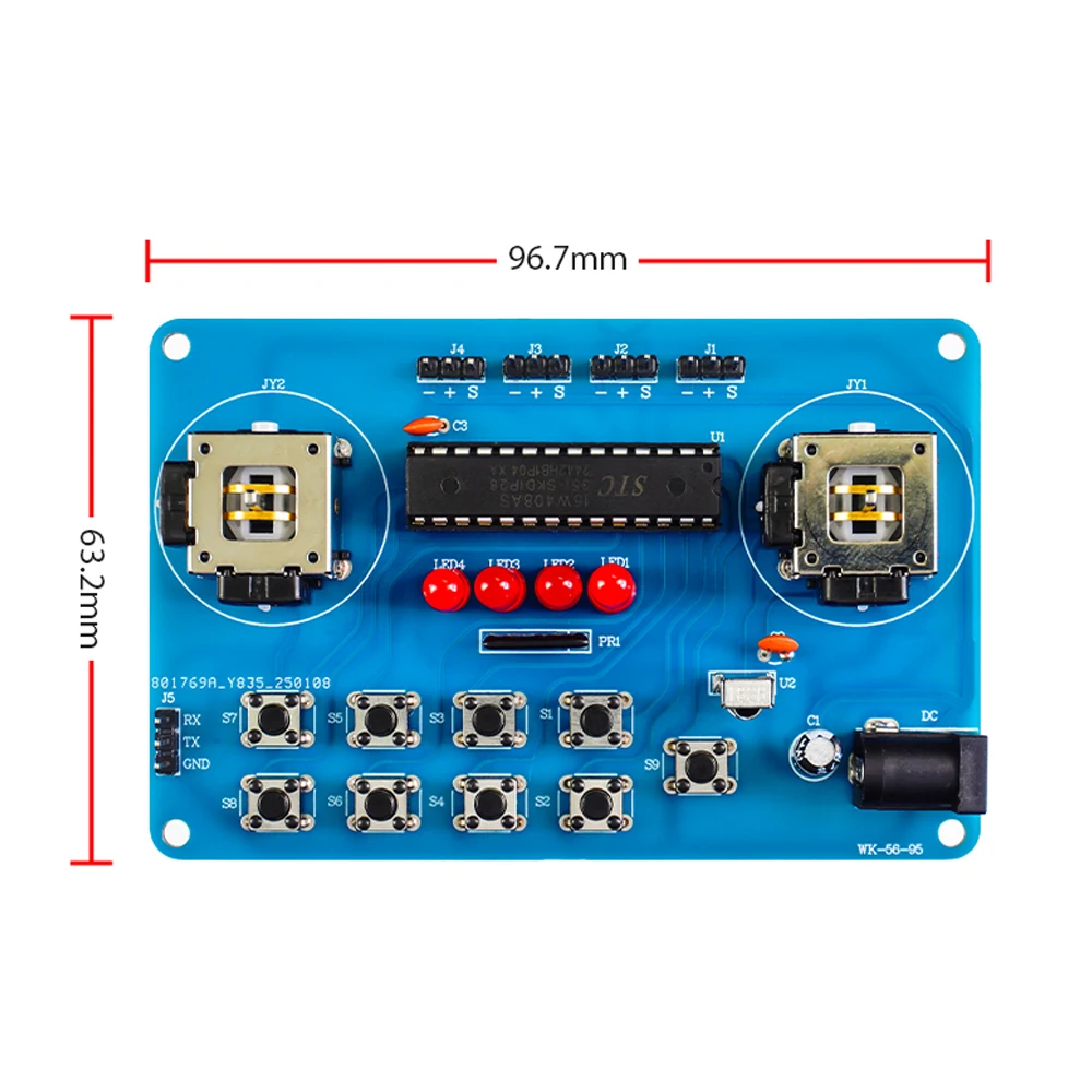 Kit di saldatura elettronica fai-da-te 4DOF Gruppo artiglio braccio robot acrilico per pratica di saldatura compatibile con 51 microcontrollori DC5V