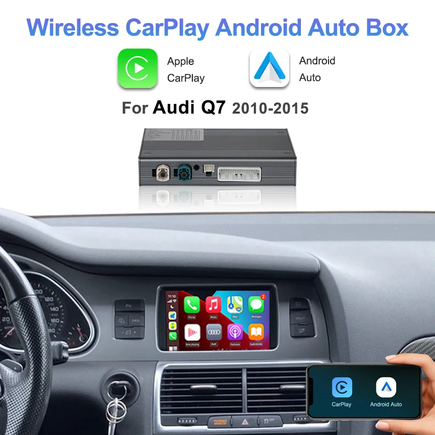 

Wireless CarPlay Android Auto Interface for Audi Q7 2010-2015 with Navigation Mirror Link Support Reverse Camera