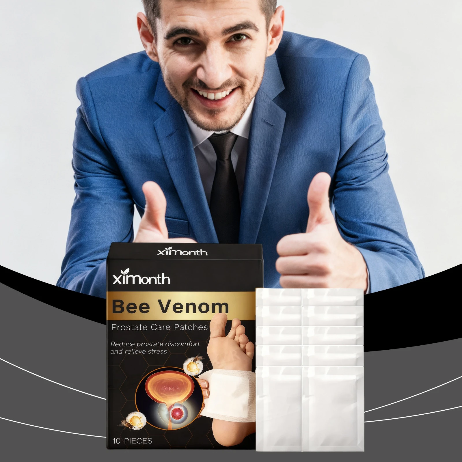 Men's Health Patch Male Enhancement Support Patches Natural Herbal Supplement for Energy Vitality & Performance Daily Care Patch
