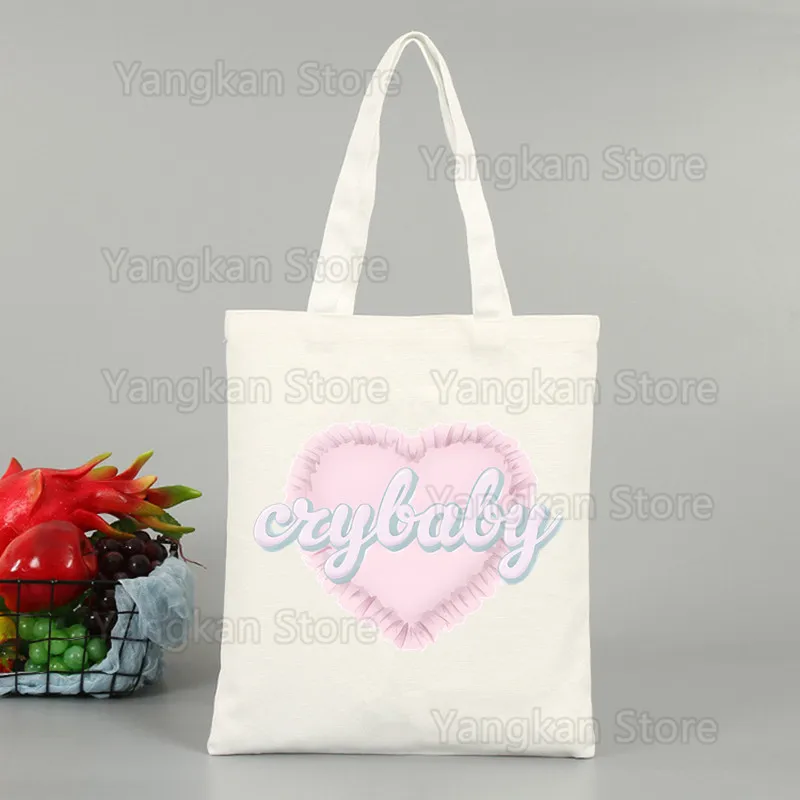 

Melanie Martinez Manga Cartoon Canvas Shoulder Bag Harajuku Aesthetic Y2k Dames Portals Eco Environmental Shopper Bag