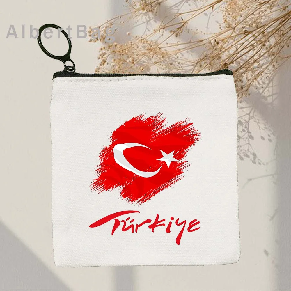 Retro Kalkoen Istanbul Skyline Turkse Souvenir Meisje Patriottische Schattige Geschenken Canvas Tas Portemonnee Sleutelhoes Portemonnee Rits Etui