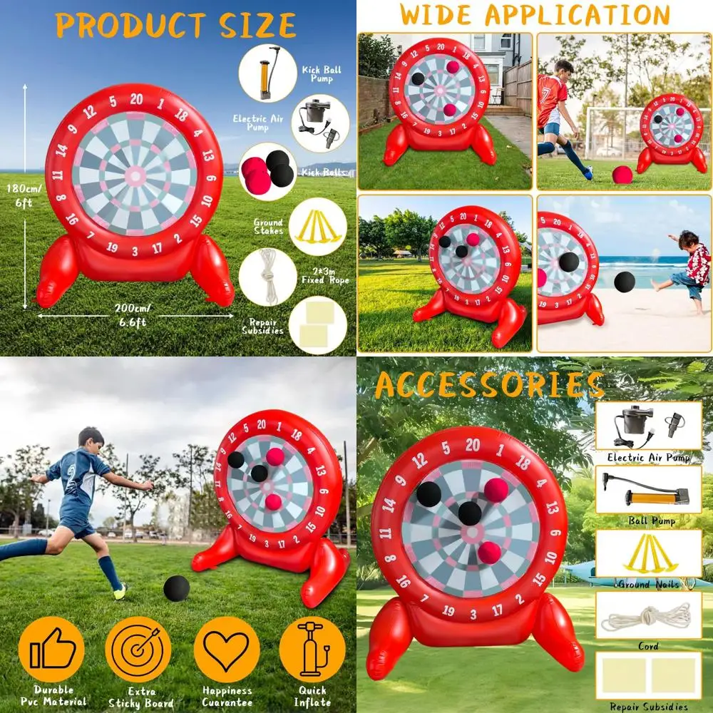 

Giant 6.4ft Inflatable Soccer Dartboard, Waterproof Outdoor/Indoor Game for Family Fun and Parties