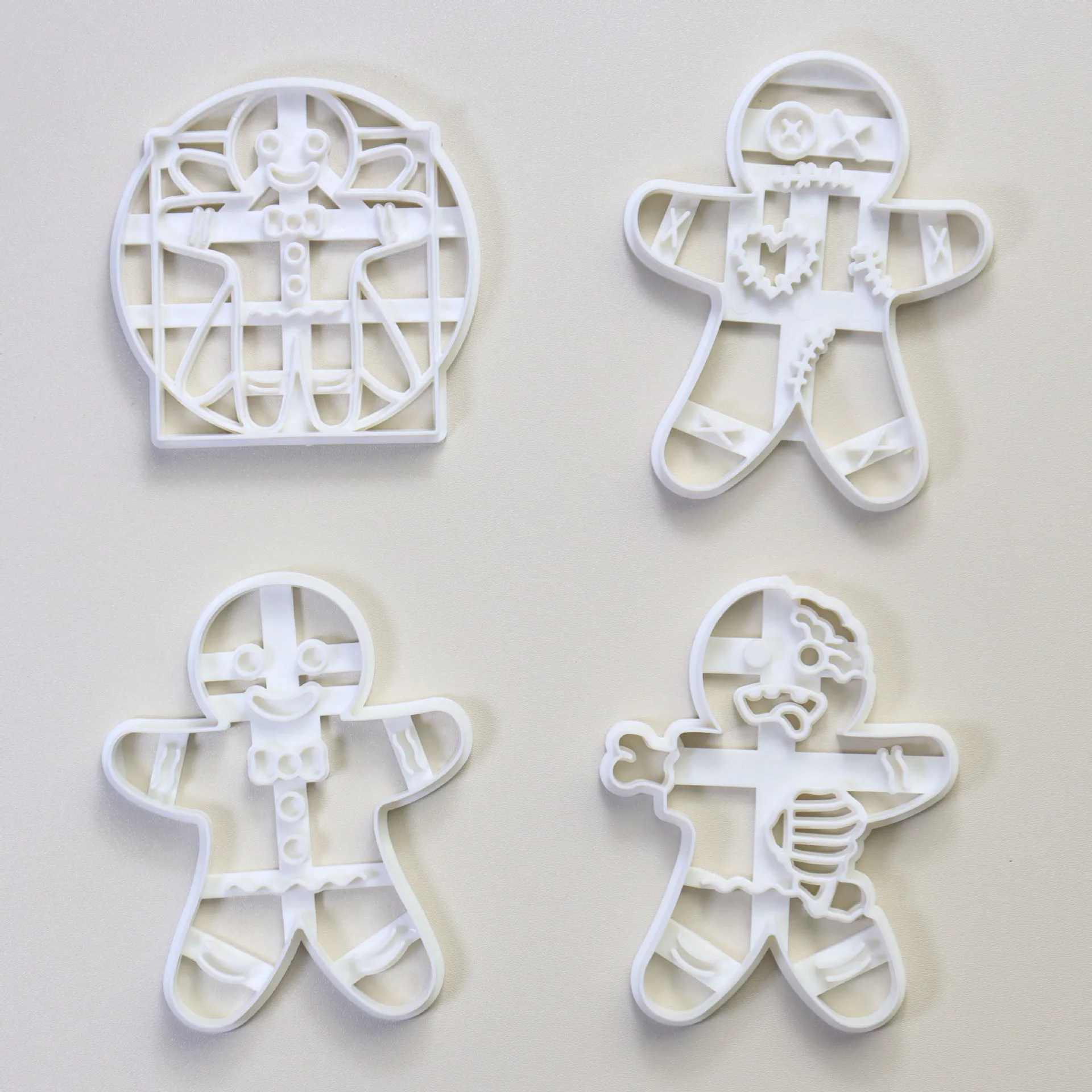 Halloween Gingerbread Man Skull Cookie Cutter Christmas 3D Plastic Skeleton Biscuit Mold Fondant Pastry Cartoon Cake Decoration