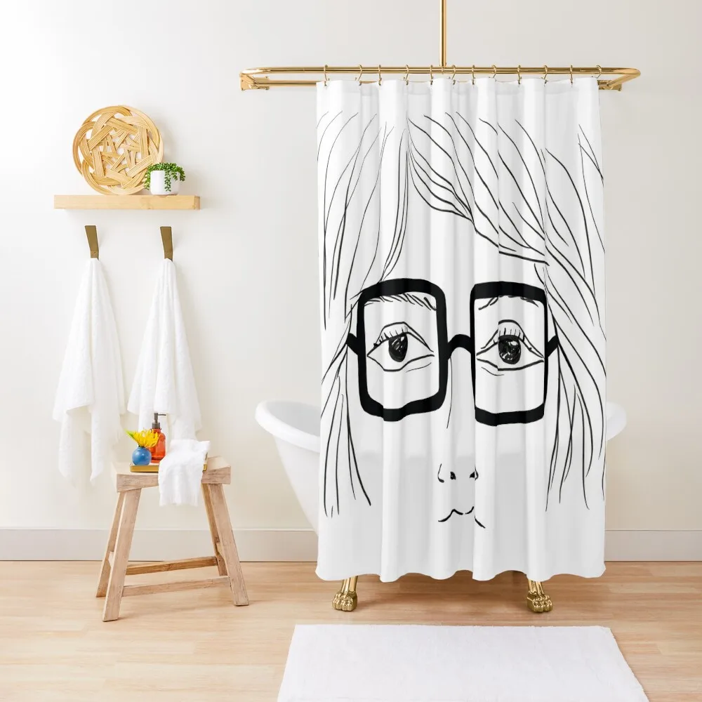 

Girl with square glasses Shower Curtain Waterproof Bath And Anti-Mold Modern Showers For Bathroom Bathroom Accessory Curtain