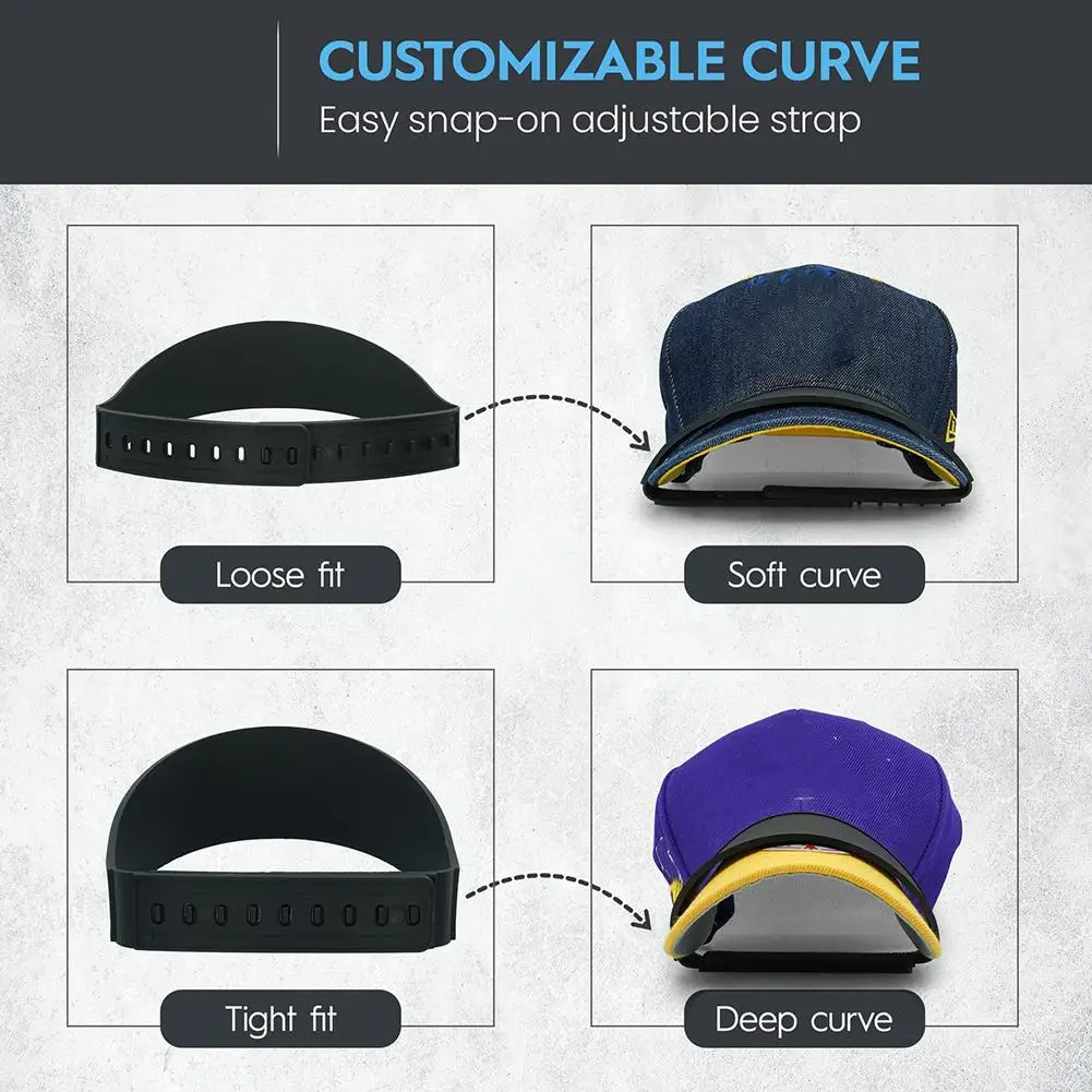 Reusable Hat Brim Bender Adjustable Baseball Hat Edge Curving Shaping Band No Steaming Required Hat Curves Accessories