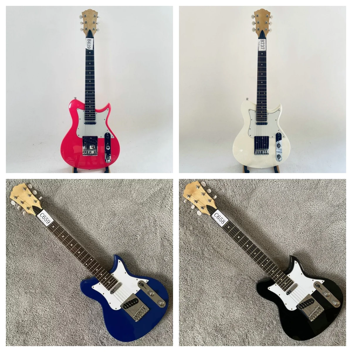 B419 Mini Electric Guitar TL Style Short Scale for Kids Children Beginner 6 String Solid Body Guitar Multi-Color Optional