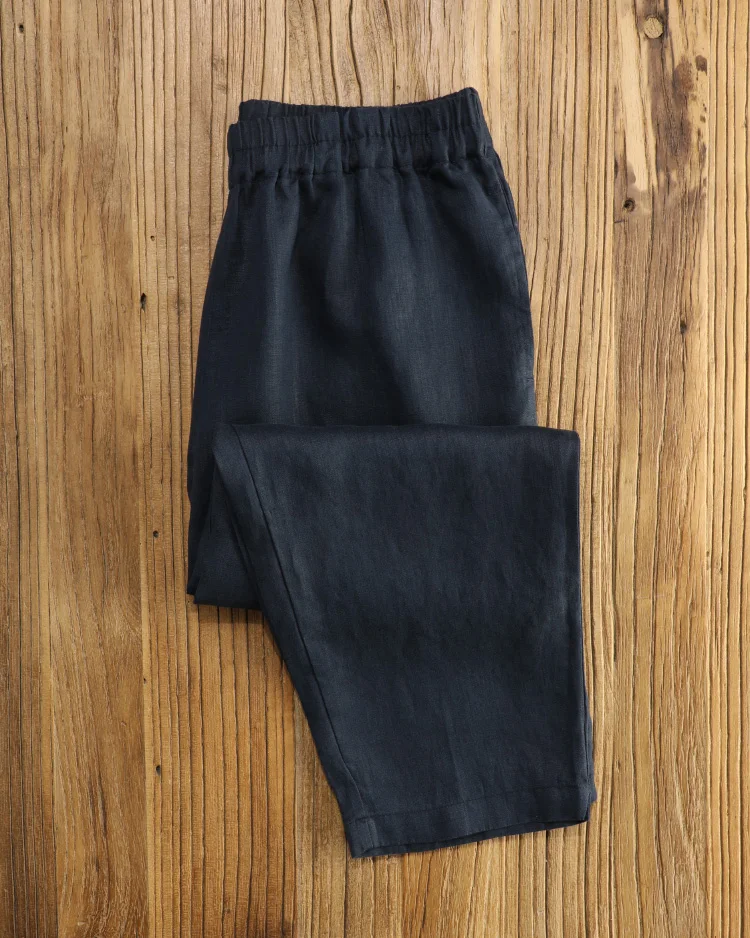 예술적인 코튼 린넨 여성 캐주얼 팬츠, 신축성 있는 허리밴드, 하란 스타일, 여름용 루즈핏 바지, 비대칭 디자인, 출퇴근용