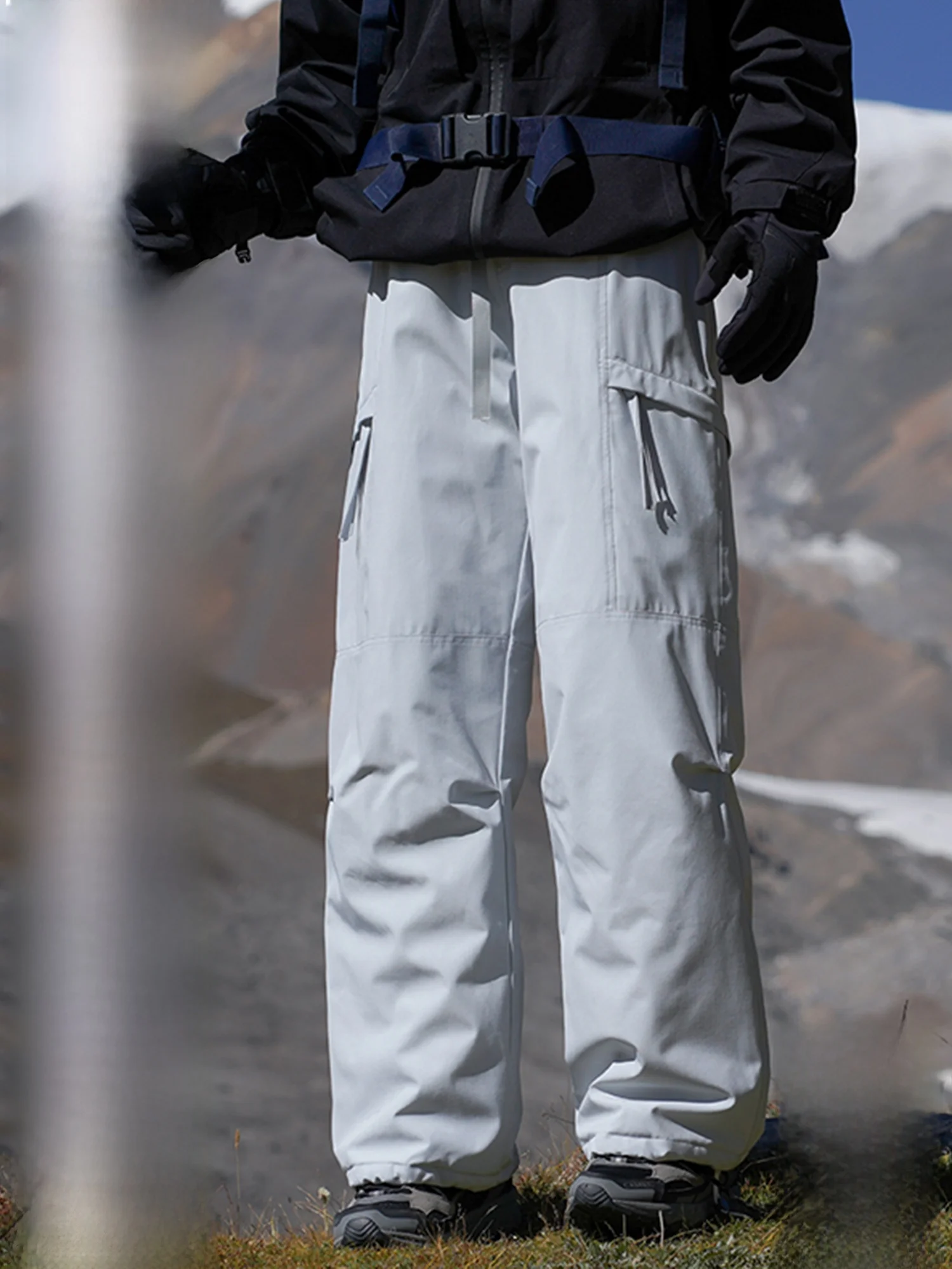 

Зимние теплые пуховые брюки PaulFrank для мужчин, свободного кроя, для катания на лыжах, рабочая одежда, молодежные модные брюки из полиэфирного волокна, прямые штанины