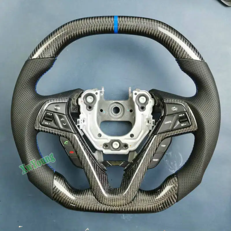 For Hyundai Veloster Customize 100% Real Carbon Fiber Leather Steering Wheel
