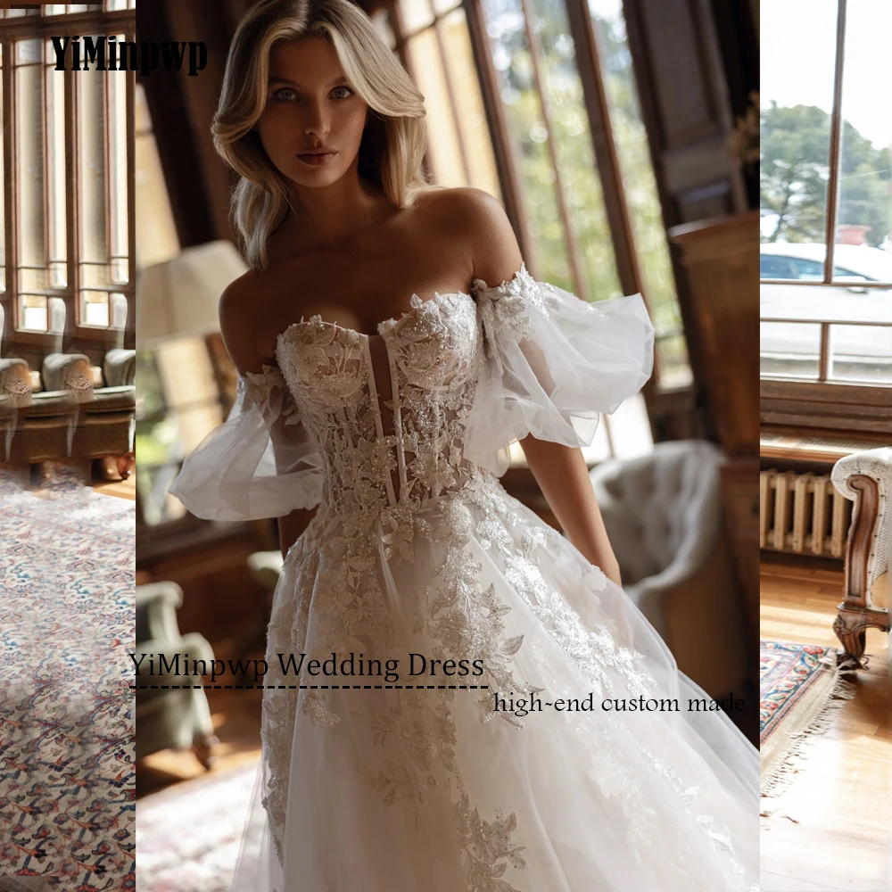 Vestidos De Novia Vintage Vestidos De Novia elegantes sin tirantes batas sin espalda Apliques De encaje Vestidos glamorosos De Novia personalizados 2025