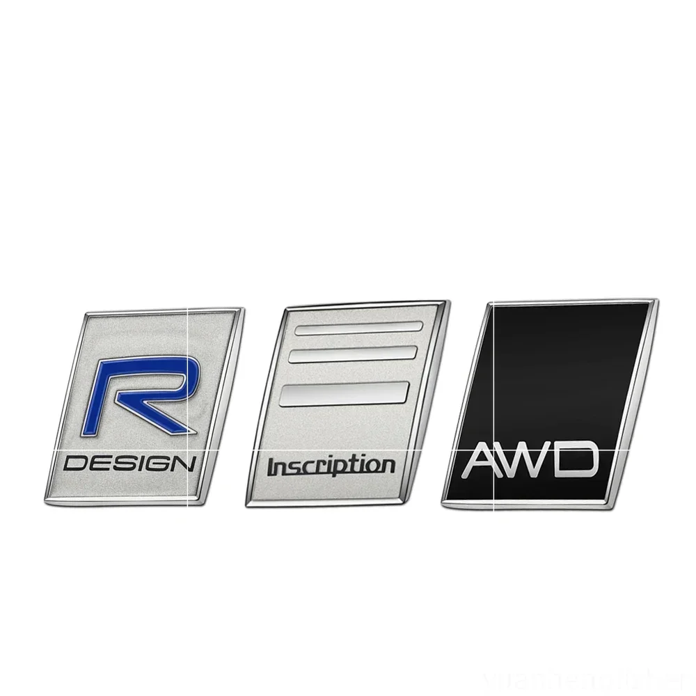For Volvo RDESIGN Trunk Sticker TWIN ENGINE Inscription Logo Chrome Rear Sticker For XC90 XC60 XC70 V90 XC40 V60 S90 Refit