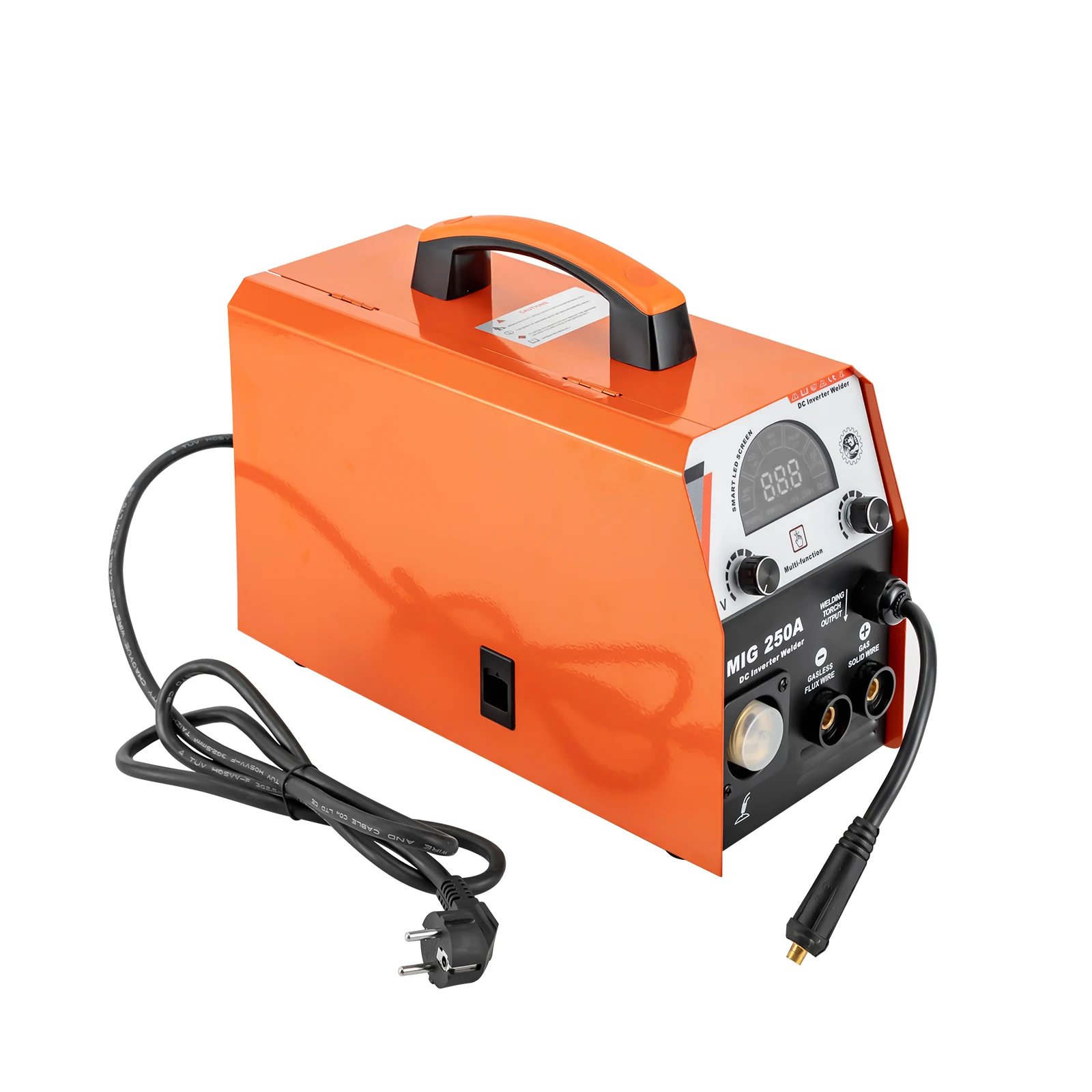 250/200A MIG Welder 3-in-1 Welding Machine Multi-Process Flux with Digital Display 110V / 220V Dual Voltage