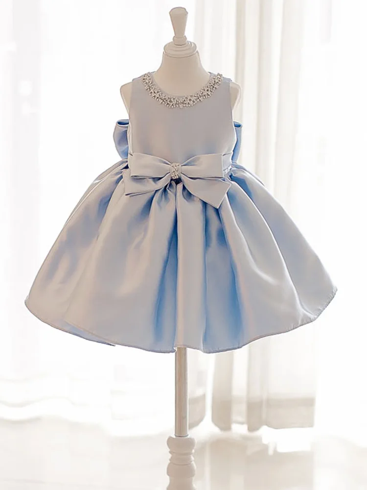 

Blue Flower Girl Wedding Dress Children's Fashionable Princess Dress Girl's Birthday Poncho Dress Host Piano Performance Dress