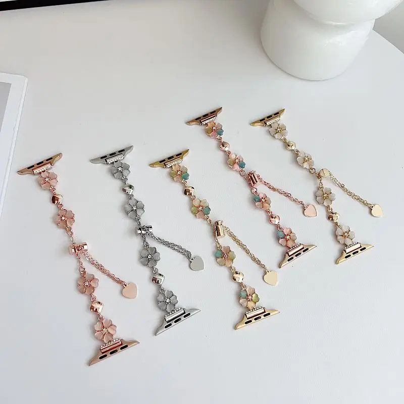 

Jewelry Flower Band for Apple Watch Band 49 46 45 44 42 41 38mm Adjustable Metal Strap Women Dressy Bracelet for iWatch S10 9 8