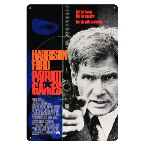 1p，Patriot Games Harrison Movie Metal Poster Tin Sign 20x30cm