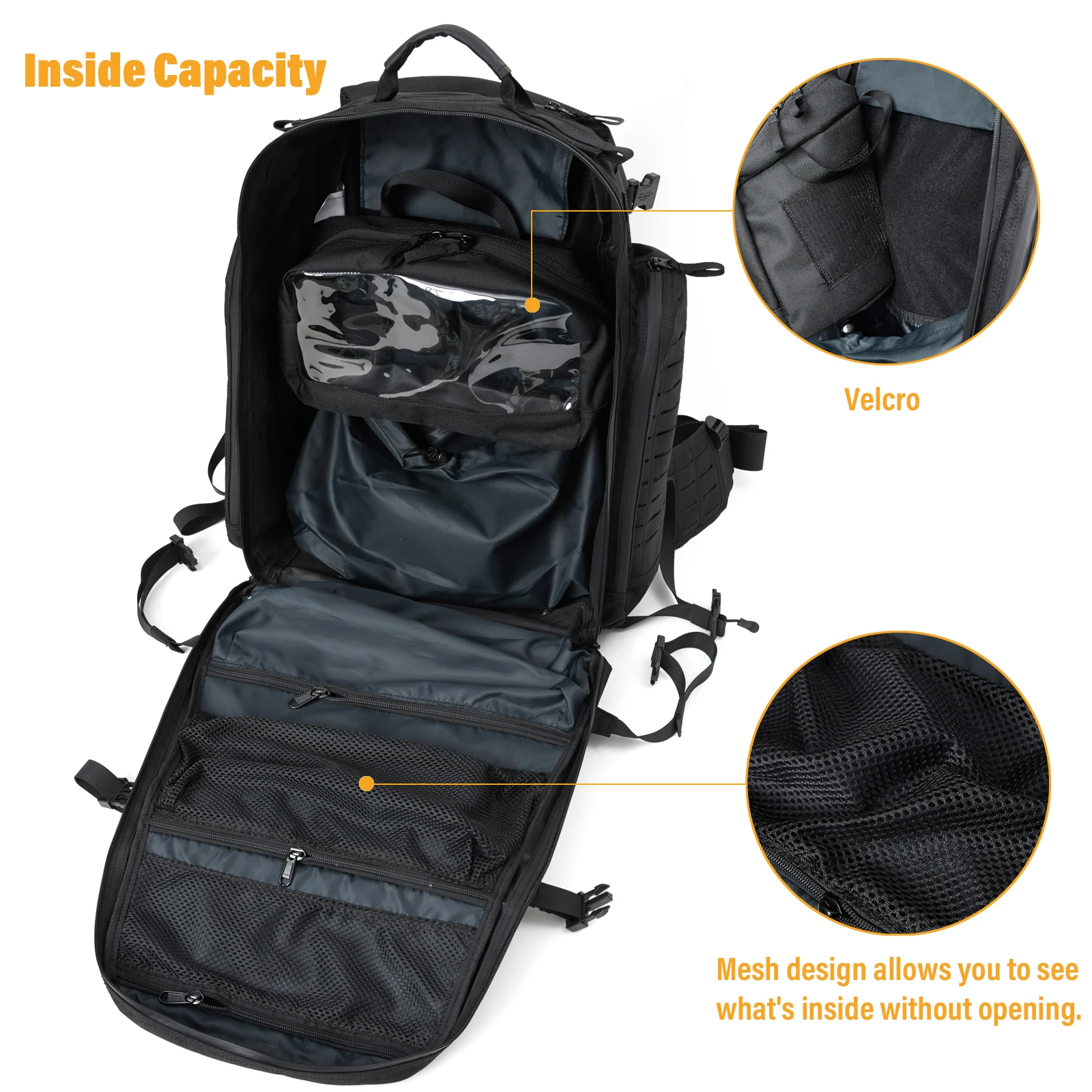 72 Hours Survival Akmax 1000D Tactical Backpack MOLLE 3L Hydration