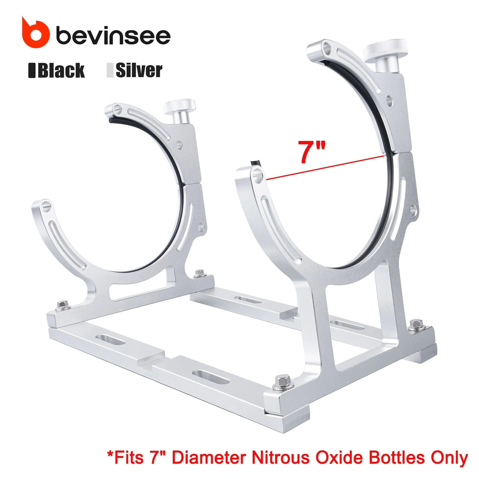 

Billet Aluminum Nitrous Oxide Bottle Holder Bracket Suits Bottle Size 7-inch Diameter, Suitable with 10-pound Nitrous Bottle