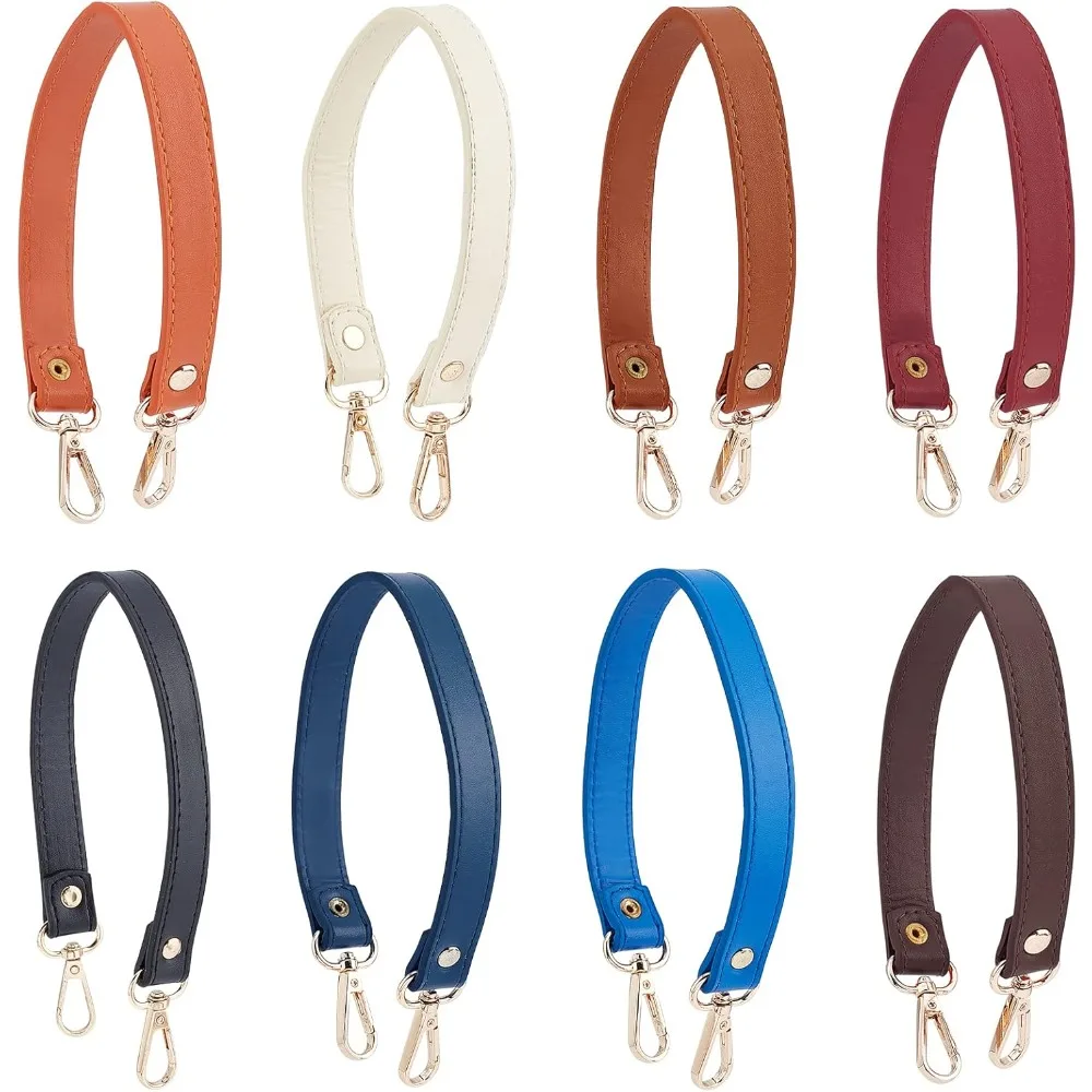 

8 Colors Short Leather Purse Handle 1.22inch/37cm Short Clutch Bag Handles Leather Replacement Strap Full Grain Leather Purse