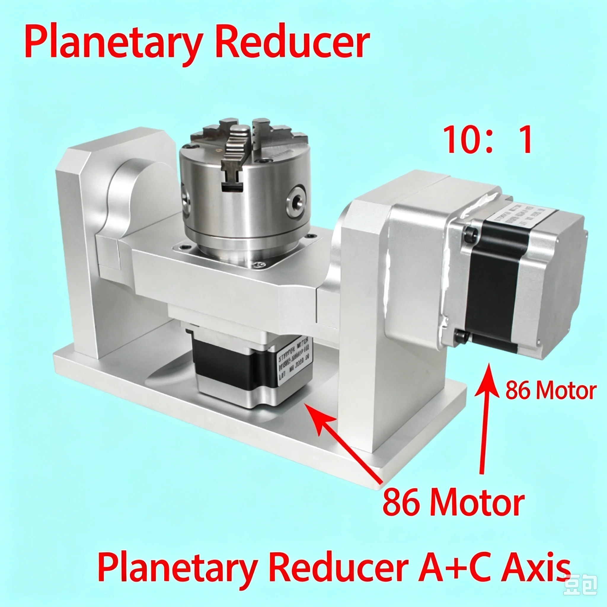 Planetary Reducer Planetary Gearbox 4th 5th Rotary Axis NEMA 34 CNC Dividing Head Reduction Ratio 10:1 Wood Router Lathe Tools