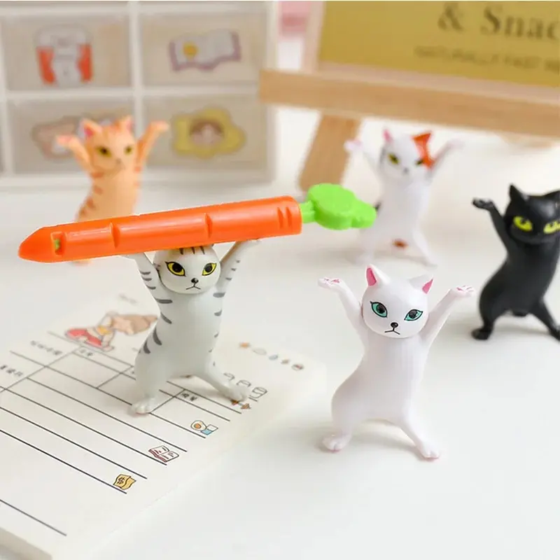 Dancing Cat Action Toy Figures para crianças, ornamentos engraçados, modelo dos desenhos animados, caneta fofa, suporte do fone de ouvido, casa, escritório, adulto, 5pcs