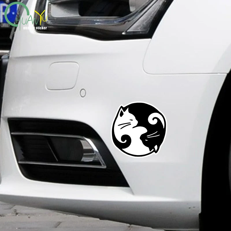 Cat Yin Yang Vinyl Decal Car Sticker Waterproof Car Decoration Body Bumper Rear Window Laptop Sticker