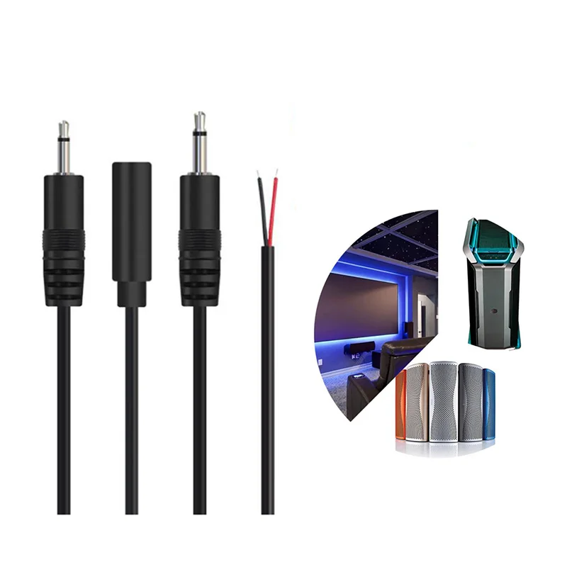 1pcs/5pcs 25CM 2pin Extension Wire 2.5mm 3.5mm Mono Connector Cable Male Female Plug DIY Audio Repair Cable Charger