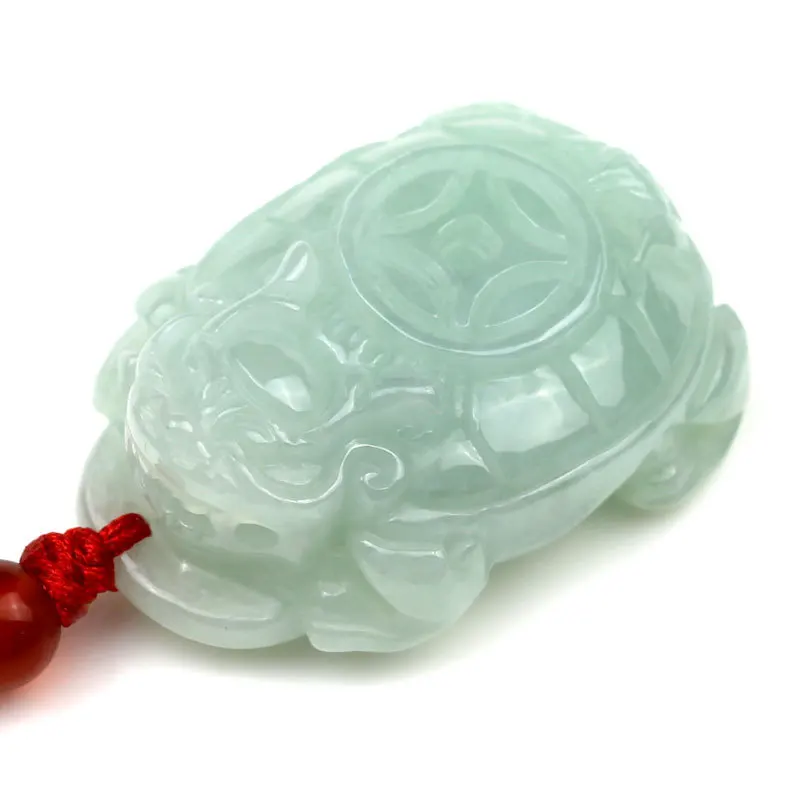 Myanmar A- Level Jade Dragon-Head Tortoise Pendant Small Water Turtle Jade Pendant Hanging Ornament Wholesale