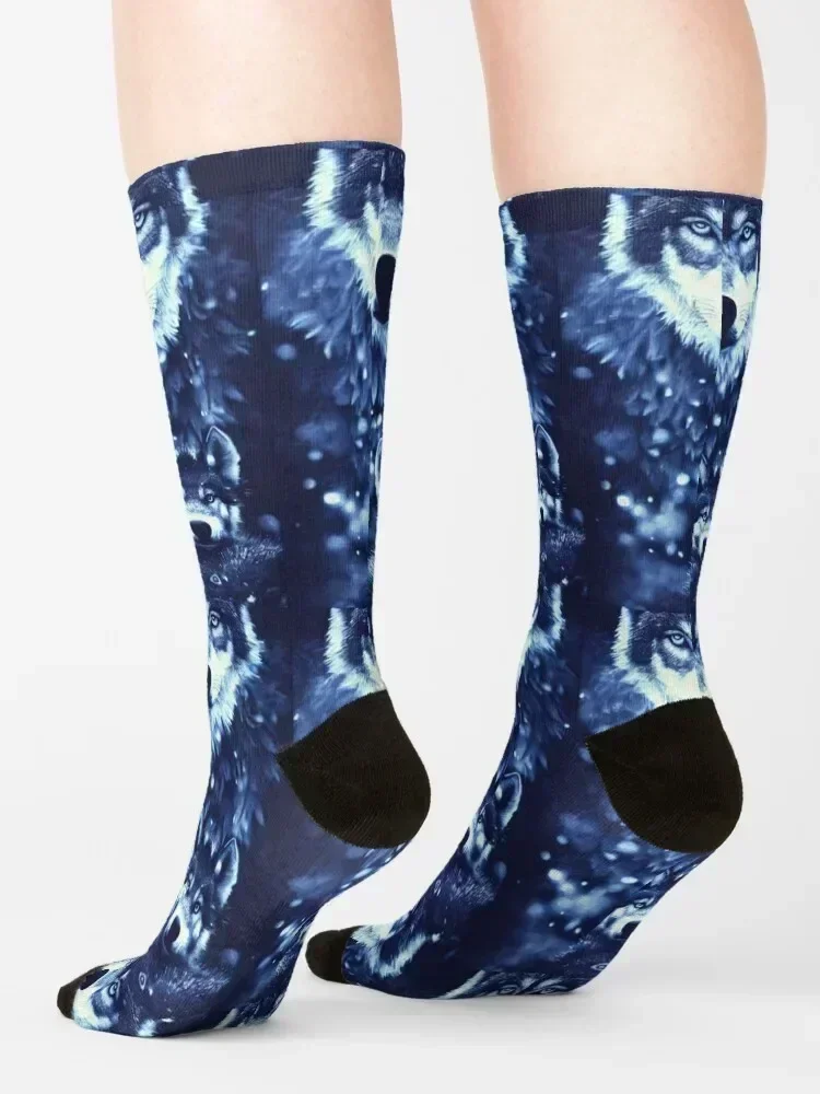 Mother wolf with pup Winter Socks kawaii happy essential with print Socks Male Women's