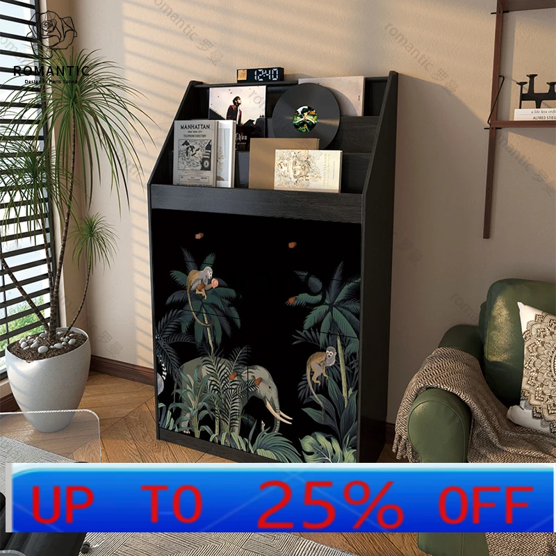 

LTT free installation magazine cabinet floor rack chest cabinet modern simple retro storage cabinet