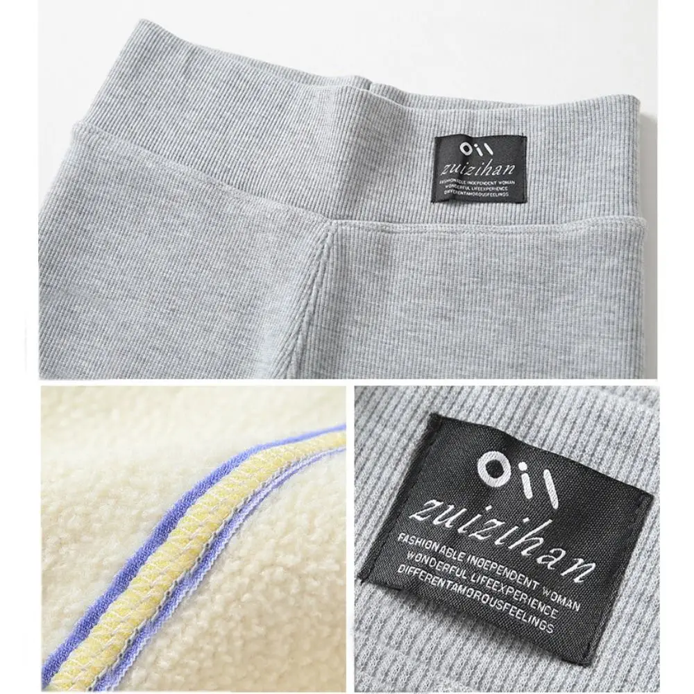 Cualy-Leggings ajustados para mujer, ropa interior cálida, pantalones gruesos de lana, otoño e invierno