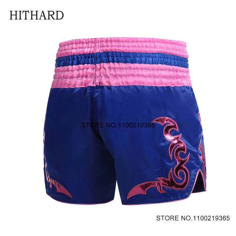 Short Muay Thai Man Boxing Shorts Women Kids Retro Satin Gym Fitness Training Martial Arts MMA Clothing Fight Kickboxing Pants