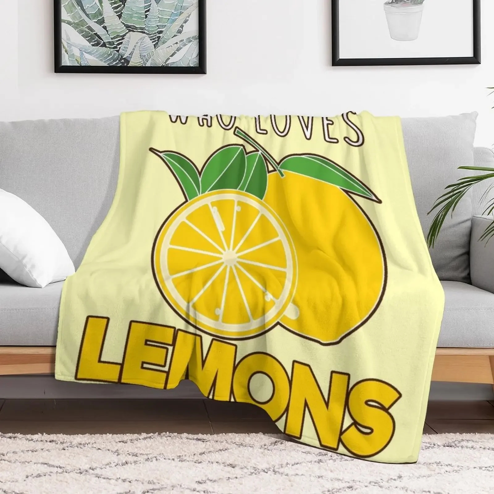 Just A Girl Who Loves Lemon. Throw Blanket Warm Napping Blanket for Office Couch Bed