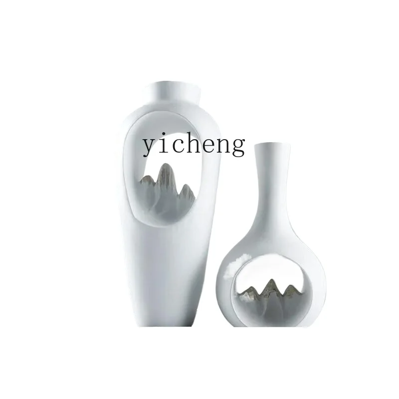 

ZC New Chinese Zen Resin Fushan Vase Ornament Entrance TV Cabinet Home Soft Decoration Ornaments