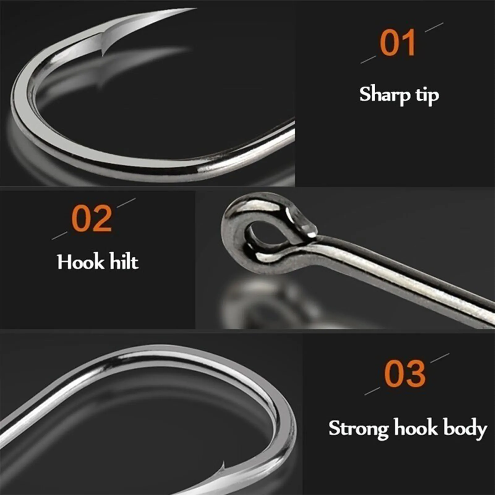 100PCS Fishing Worm Hooks Set Worm Catfish Hooks Kit Equipment Supplies Suitable for Shellfish Squid Crucian Carp
