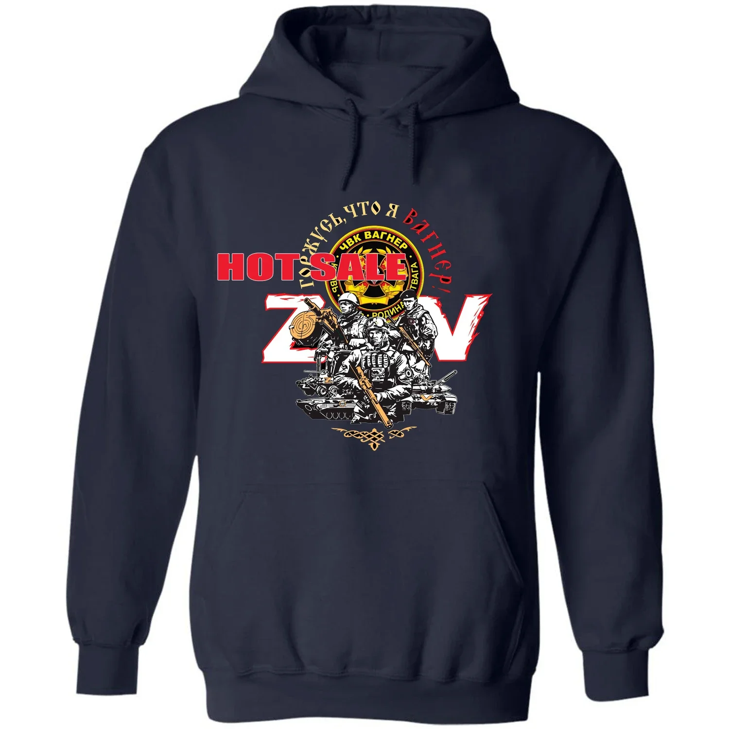 Russian ZV Military Operation Musician Warriors Pullover Hoodie New 100% Cotton Comfortable Casual Mens Sweatshirt Streetwear