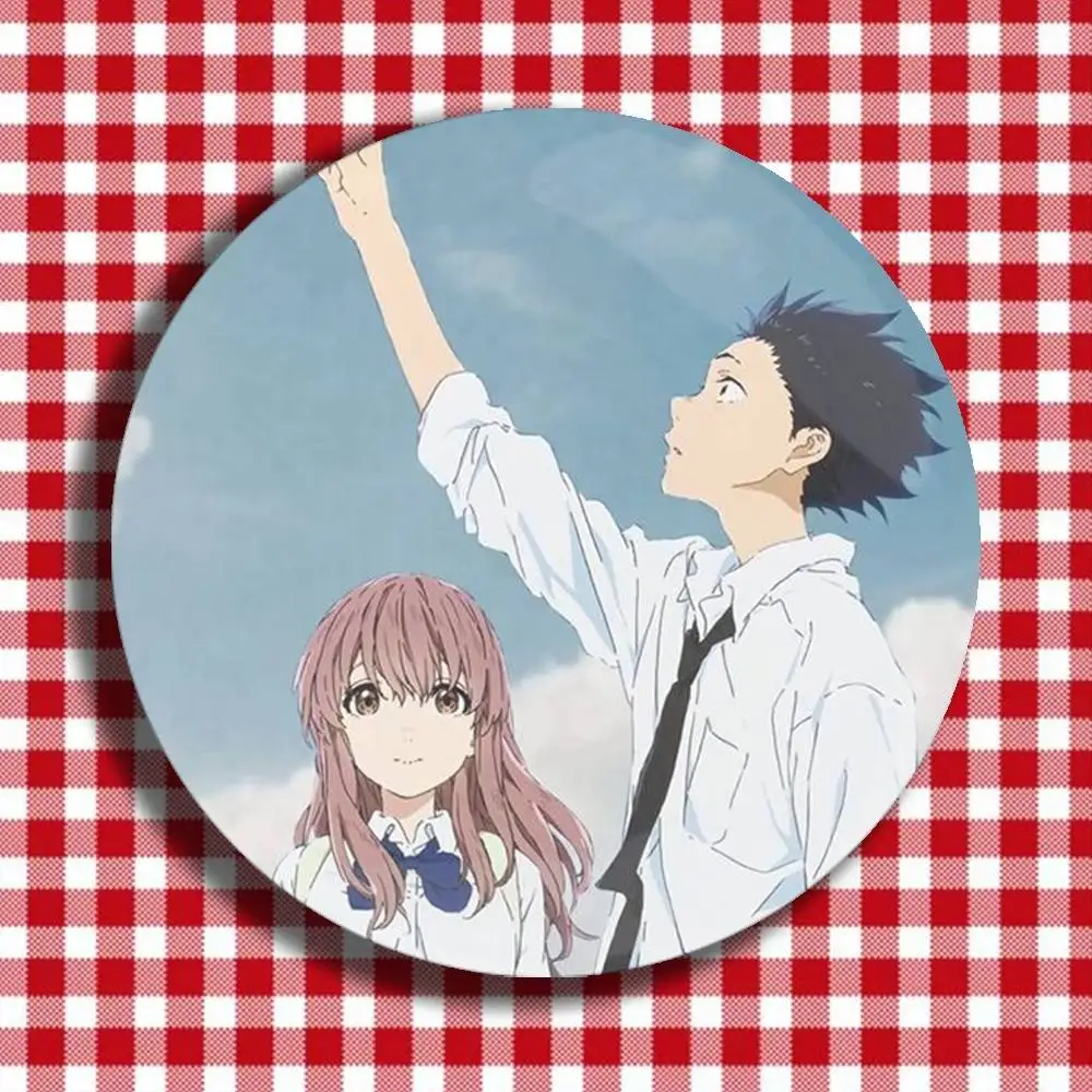 A Silent Voice Shoya Nishimiya Laser Badge Creative Pins Brooch for Decor Gifts Fans Collect Easter decorations