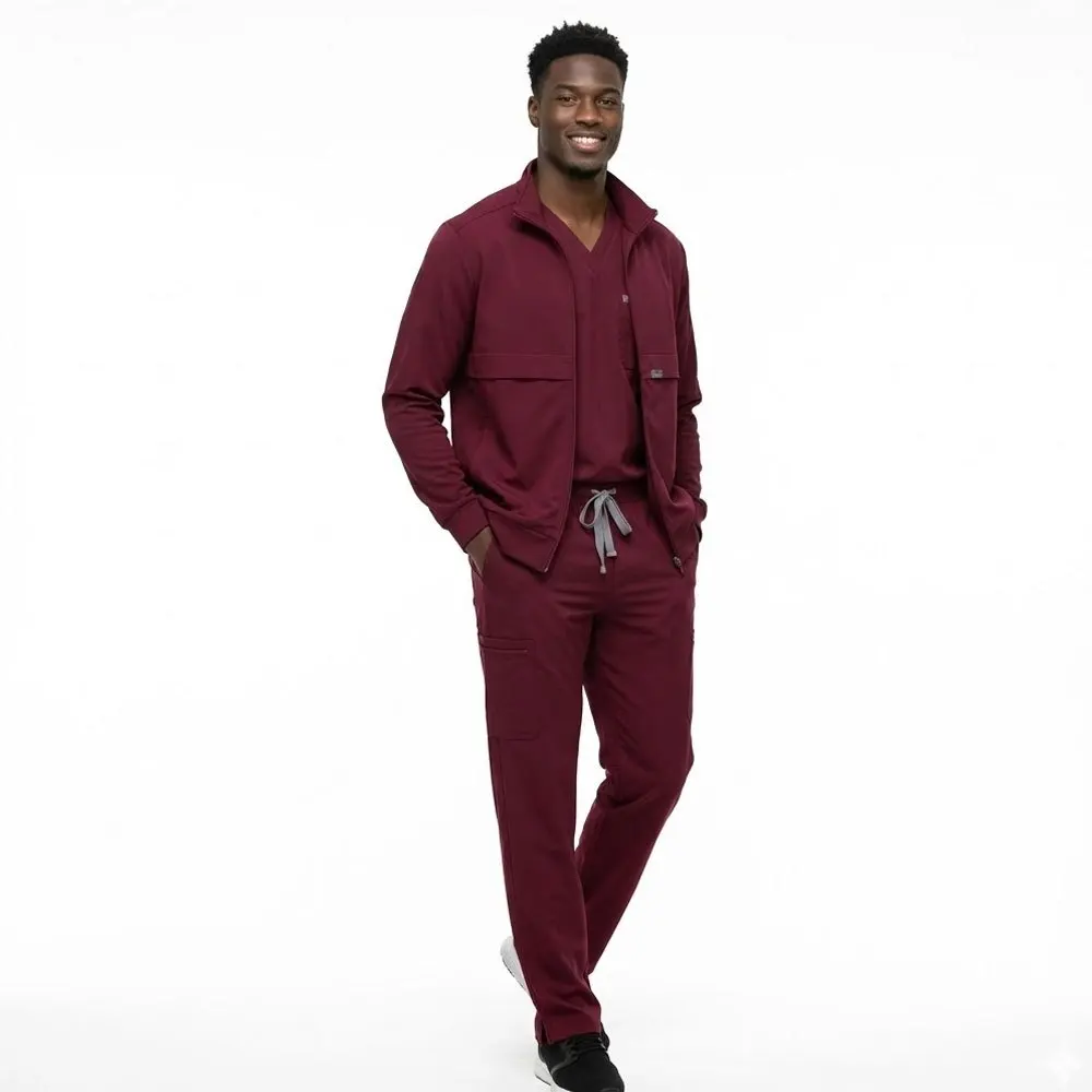 Unisex 3-Piece Thick Scrubs Set Long Sleeve Lab Coat Workwear Uniform for  Clinic Nurses Lab