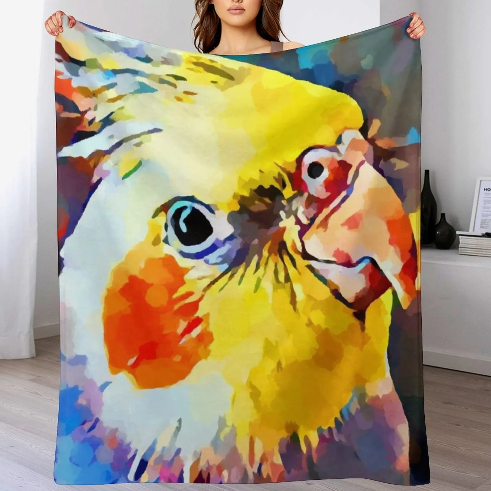 

Cockatiel 3 Throw Blanket Flannel Fabric sofa bed Blankets For Bed Summer Beddings Blankets