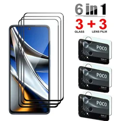 Screen Protector For Poco X4 Pro 5G Tempered Glass Front Film Anti-Scratch Black edge glass For Poco X4 Pro 5G Soft Camera film