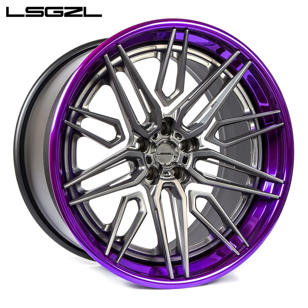 LSGZL alloy wheel rims  polished  chrome plated rims forged 3-piece rims Suitable for most models