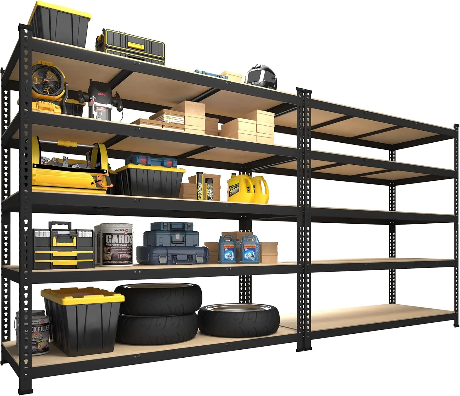 

PrimeZone 47" W x 23.6" D x 71" H Large Heavy Duty Storage Shelves - 2 Pack 5 Tier Adjustable Garage Storage Shelving, Metal