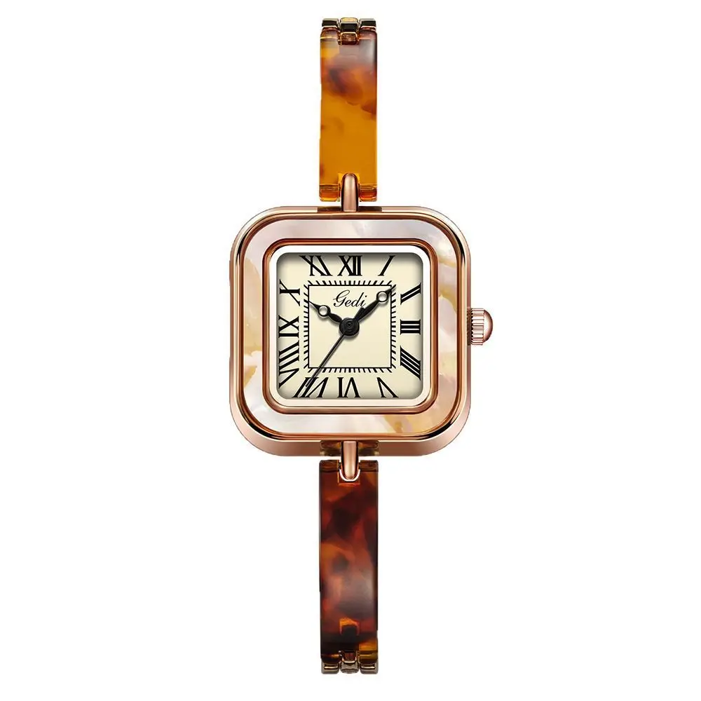 Retro luxury small square watch ladies bracelet watch high-end medieval style temperament fashion female quartz watch