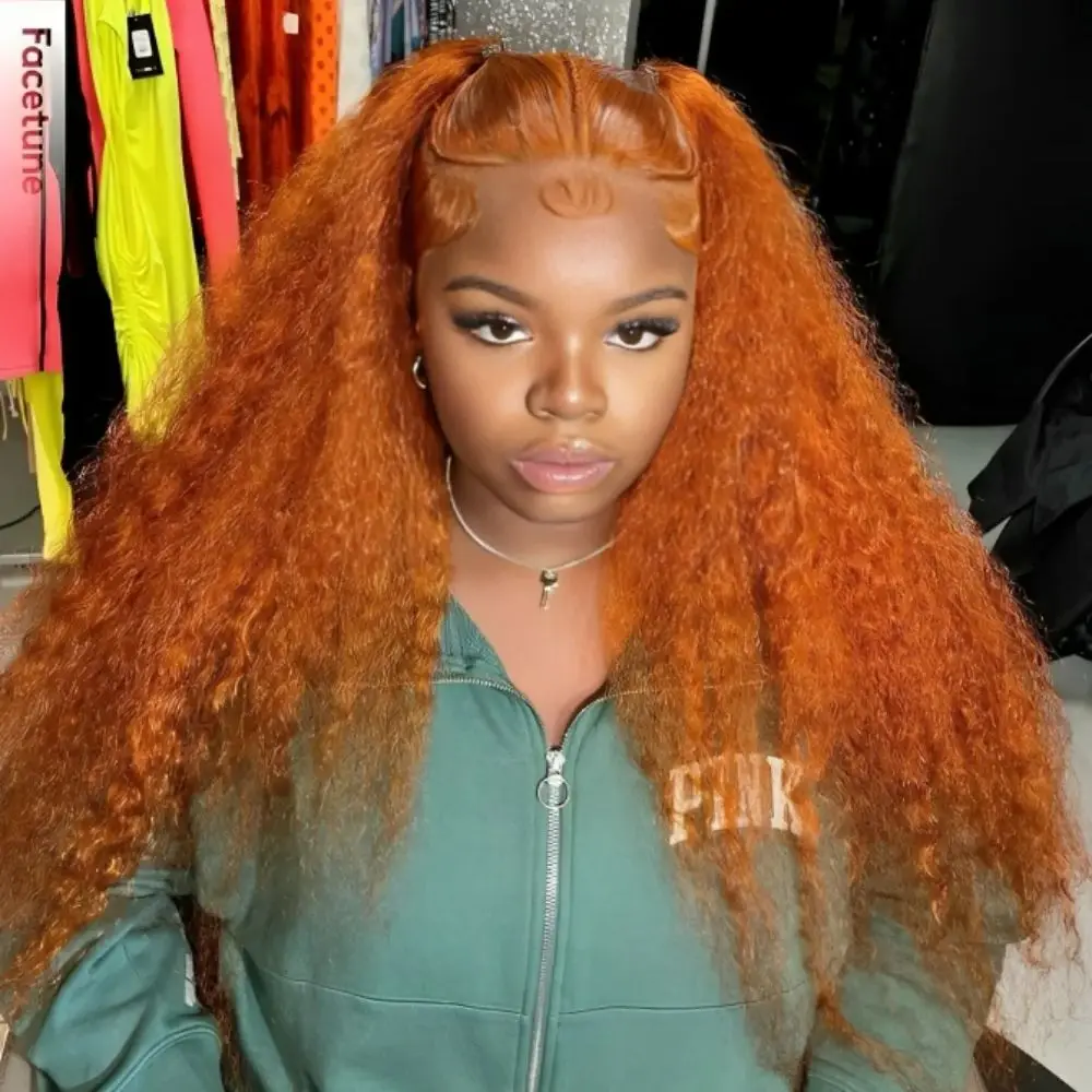 

13x4 Lace Frontal Wig Orange Ginger Curly Deep Wave 13x6 Hd Lace Front Human Hair Wig 100% Brazilian Human Hair Wigs for Women