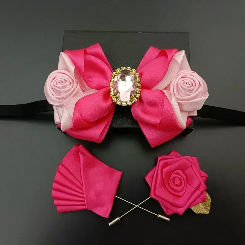 Men\'s Wedding Bow Ties Corsage Sets French British Dress Shirt Accessories Original Design Handmade Jewelry Gifts Bowtie Brooch