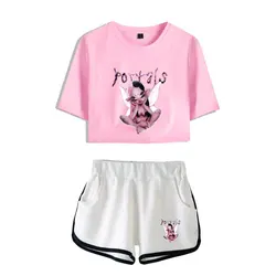 Melanie Martinez merch fãs de música midriff-baring conjuntos de colheita cabidos camiseta curta conjuntos de ginásio streetwear calças femininas camiseta havaiana